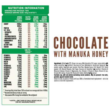 Chocolate With Manuka Honey Bites Ingredients |  OSM 