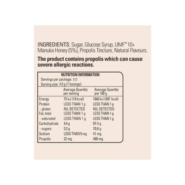 Manuka Honey Lozenges Lemon + Propolis - 500g