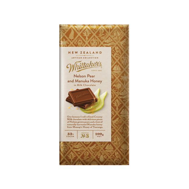 Whittaker Nelson Pear Manuka Honey Chocolate 100g